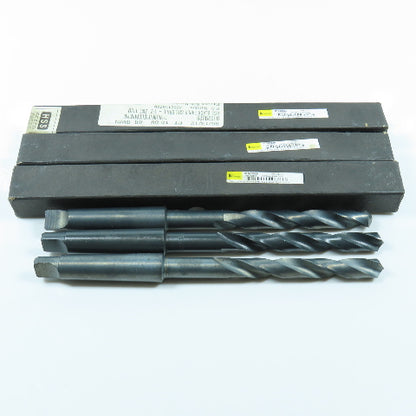 Interstate 1/2" HSS Drill Bit 8-3/8" OAL 118° Point Morse Taper MT2 Lot of 3