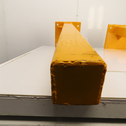 47"H Guardrail Column Corner Yellow Safety Post W/12-1/4x12" Baseplate Lot/2