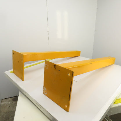 47"H Guardrail Column Corner Yellow Safety Post W/12-1/4x12" Baseplate Lot/2