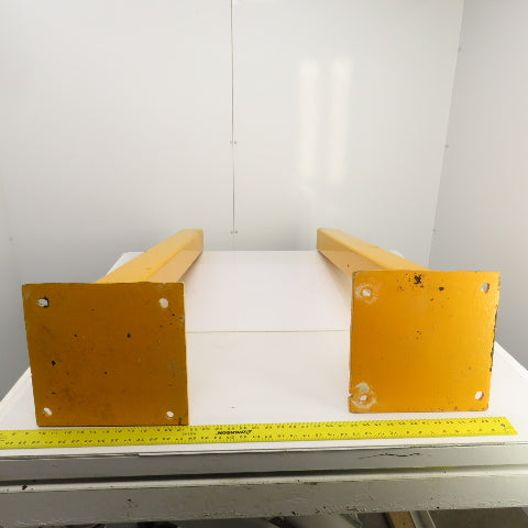 47"H Guardrail Column Corner Yellow Safety Post W/12-1/4x12" Baseplate Lot/2