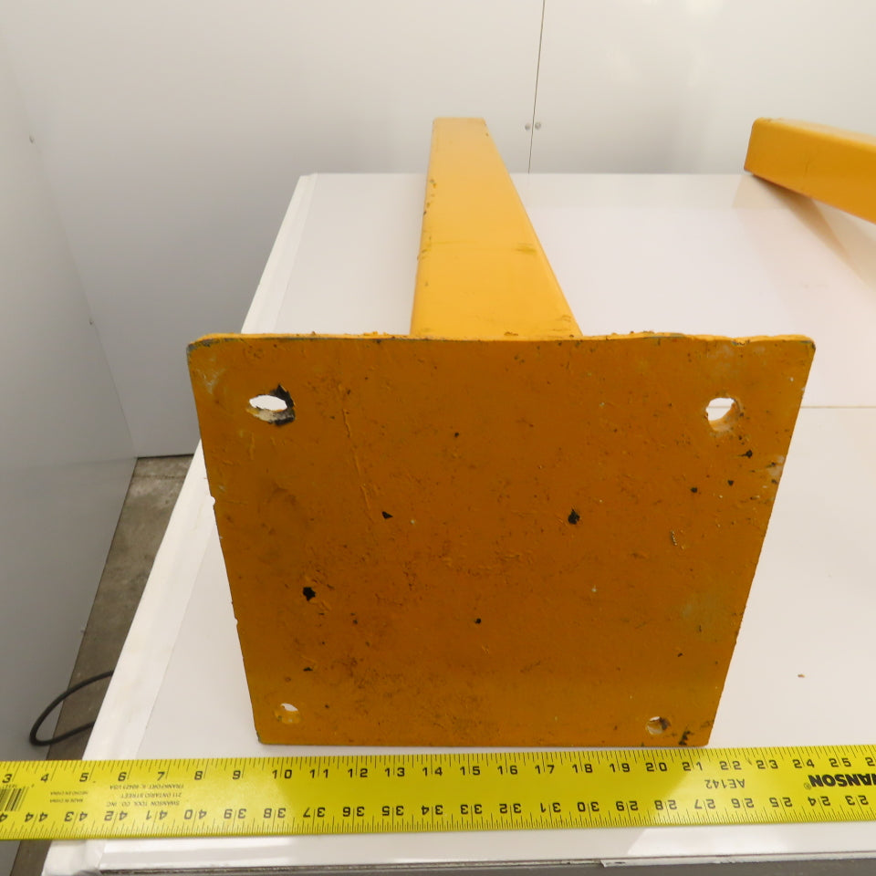 47"H Guardrail Column Corner Yellow Safety Post W/12-1/4x12" Baseplate Lot/2