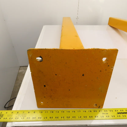 47"H Guardrail Column Corner Yellow Safety Post W/12-1/4x12" Baseplate Lot/2