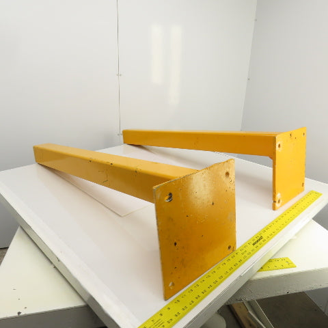 47"H Guardrail Column Corner Yellow Safety Post W/12-1/4x12" Baseplate Lot/2