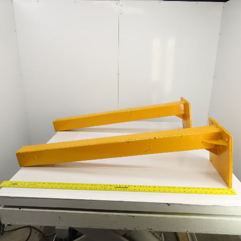 47"H Guardrail Column Corner Yellow Safety Post W/12-1/4x12" Baseplate Lot/2