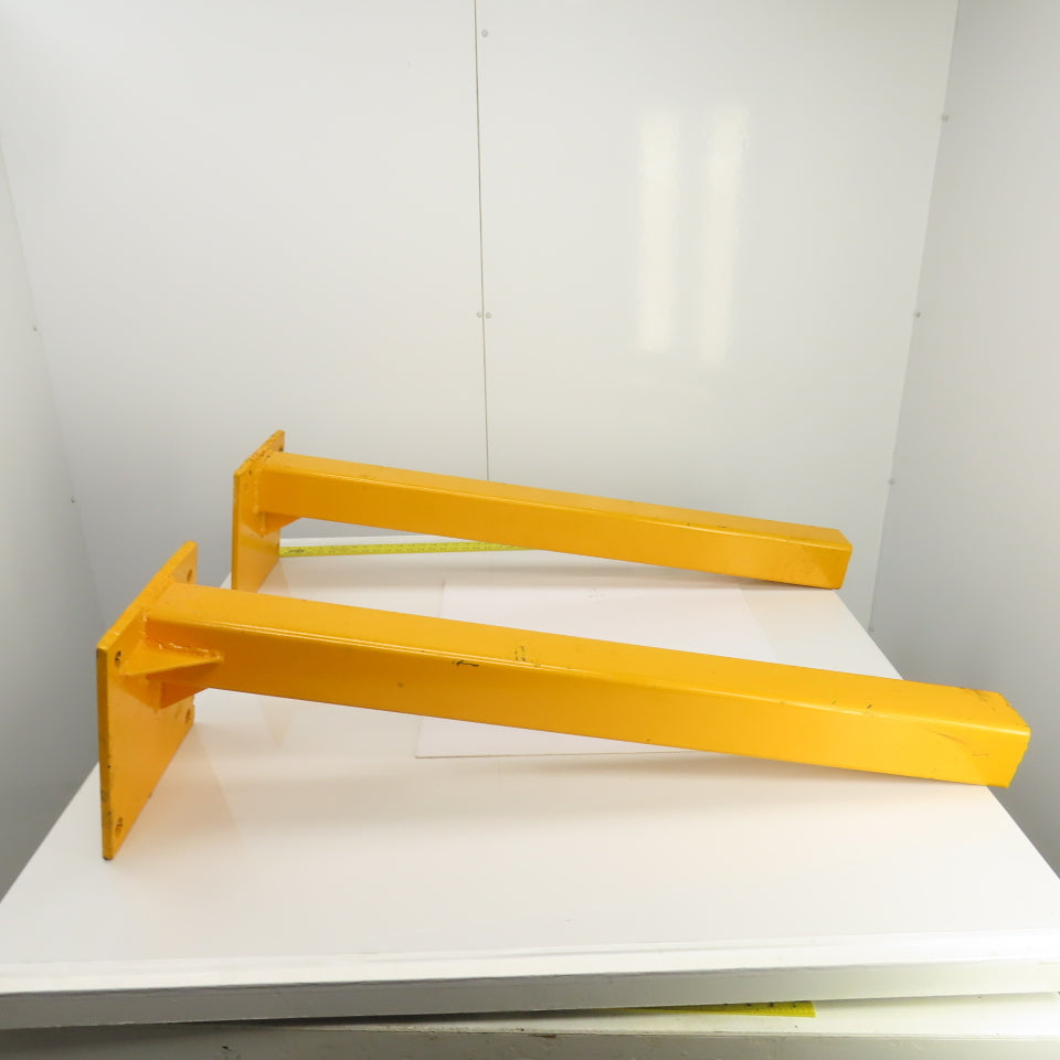 47"H Guardrail Column Corner Yellow Safety Post W/12-1/4x12" Baseplate Lot/2