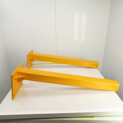 47"H Guardrail Column Corner Yellow Safety Post W/12-1/4x12" Baseplate Lot/2