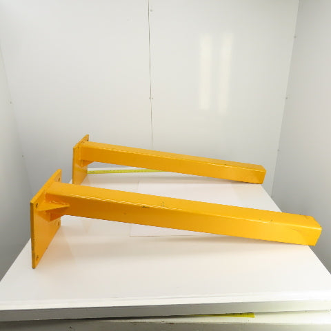 47"H Guardrail Column Corner Yellow Safety Post W/12-1/4x12" Baseplate Lot/2
