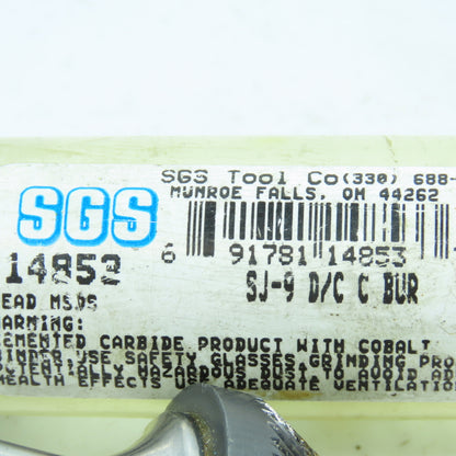 SGS 14853 SJ-9 Double Cut Carbide Cone Shape Abrasive Bur 1/4" Shank USA