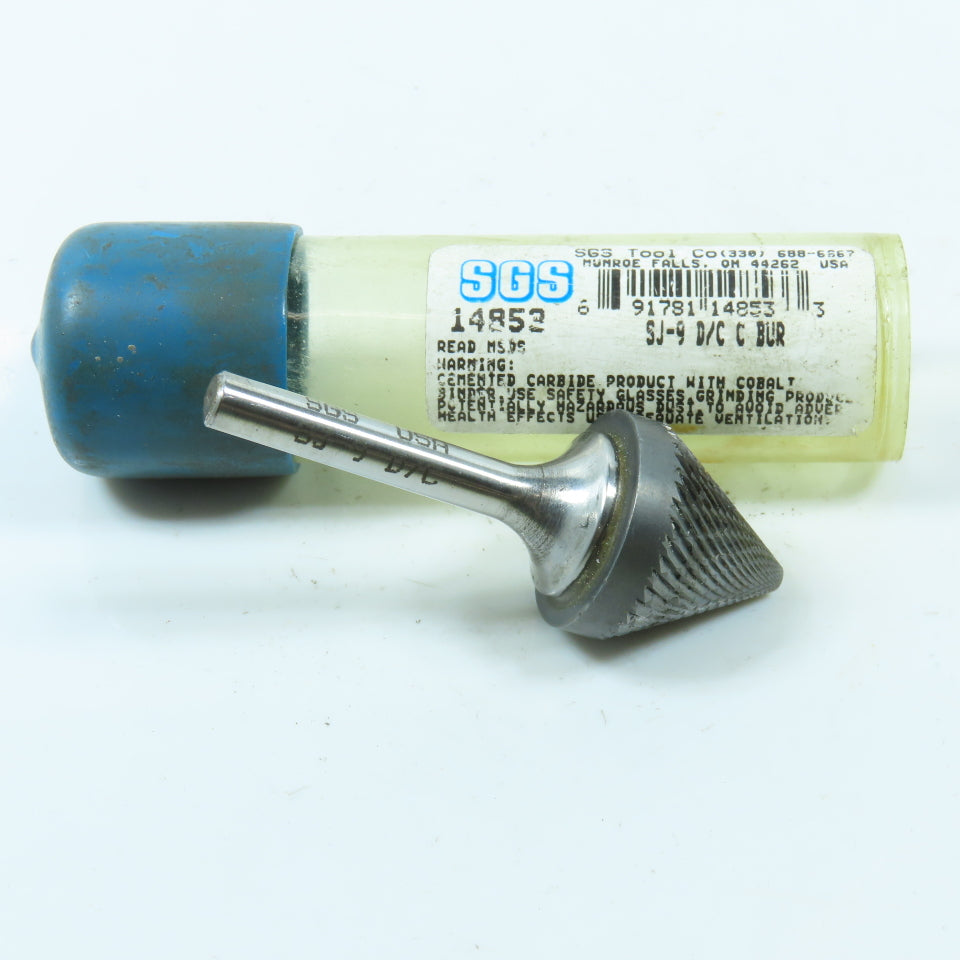 SGS 14853 SJ-9 Double Cut Carbide Cone Shape Abrasive Bur 1/4" Shank USA