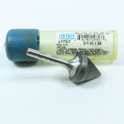 SGS 14853 SJ-9 Double Cut Carbide Cone Shape Abrasive Bur 1/4" Shank USA