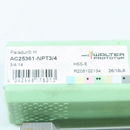 Walter Prototyp AC25361-NPT3/4 HSS 3/4"-14 Straight Flute Taper Pipe Tap 5F