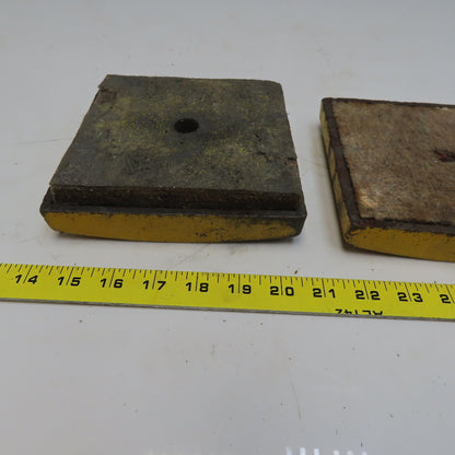 6-3/8" x 6-3/8" Cast Iron Machine Pads Felt Bottoms  Lot of 2
