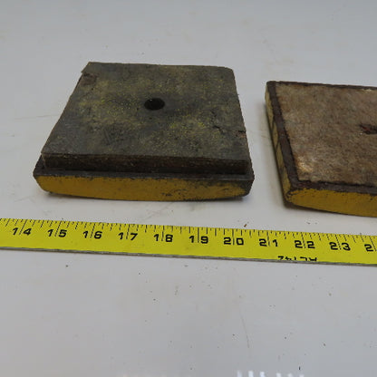 6-3/8" x 6-3/8" Cast Iron Machine Pads Felt Bottoms  Lot of 2