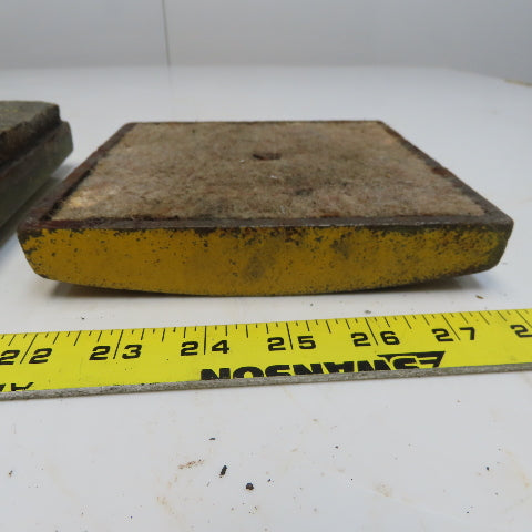 6-3/8" x 6-3/8" Cast Iron Machine Pads Felt Bottoms  Lot of 2
