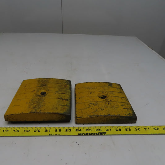 6-3/8" x 6-3/8" Cast Iron Machine Pads Felt Bottoms  Lot of 2