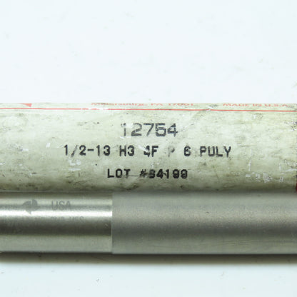 Brubaker 12754 1/2"-13 Straight Flute Plug Tap 4F 6" OAL Made In USA