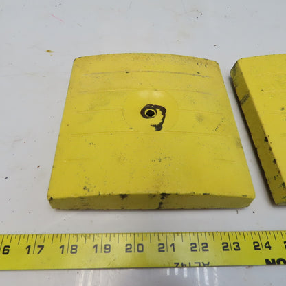 6-3/8" x 6-3/8" Cast Iron Machine Pads Felt Bottoms  Lot of 2