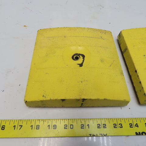 6-3/8" x 6-3/8" Cast Iron Machine Pads Felt Bottoms  Lot of 2