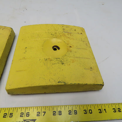6-3/8" x 6-3/8" Cast Iron Machine Pads Felt Bottoms  Lot of 2