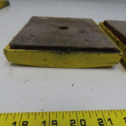 6-3/8" x 6-3/8" Cast Iron Machine Pads Felt Bottoms  Lot of 2