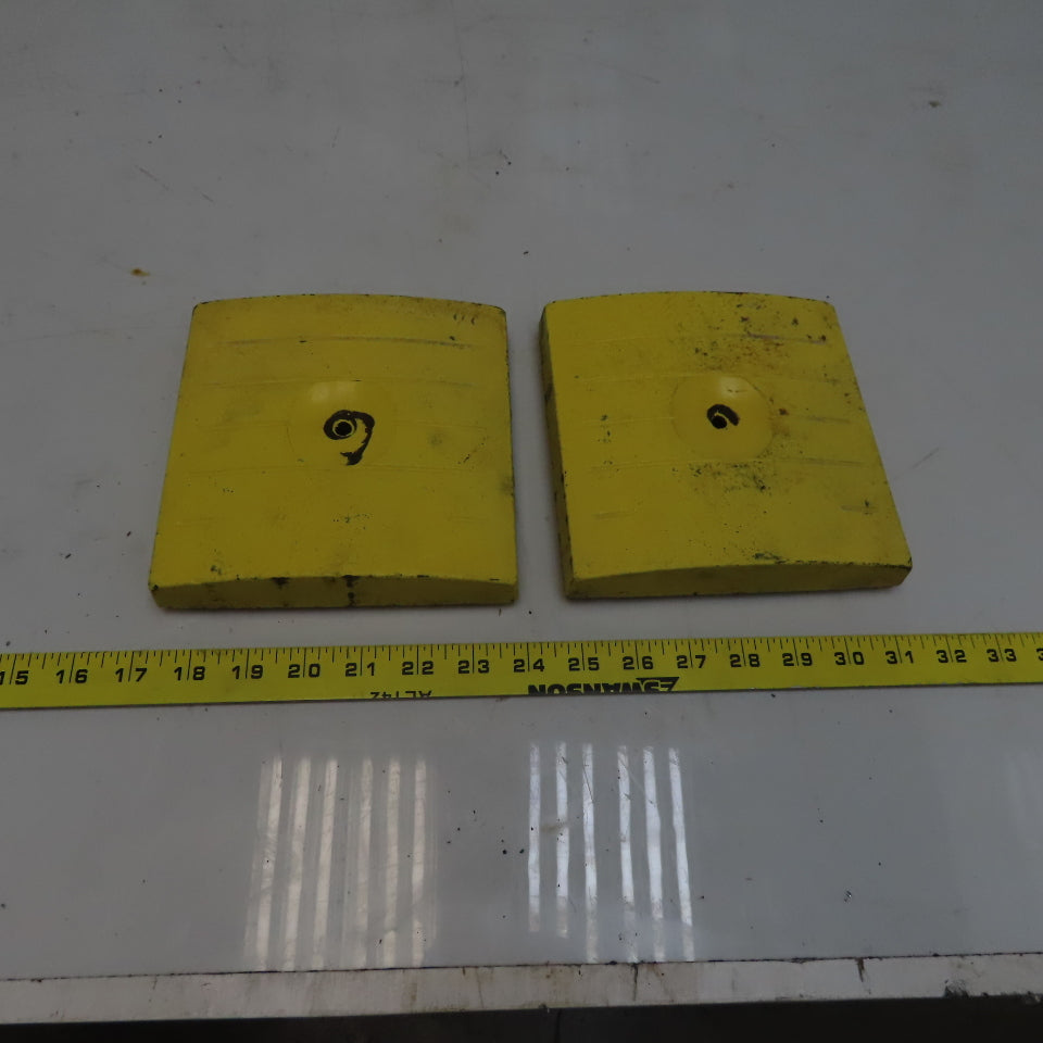 6-3/8" x 6-3/8" Cast Iron Machine Pads Felt Bottoms  Lot of 2