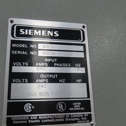 Siemens 25-250Hp Dynamometer Motor Torque Test Stand Transformer Controls