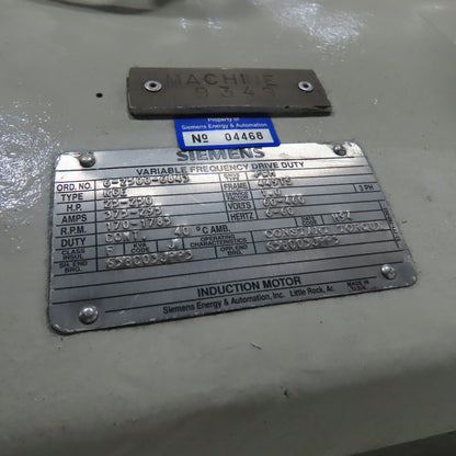 Siemens 25-250Hp Dynamometer Motor Torque Test Stand Transformer Controls