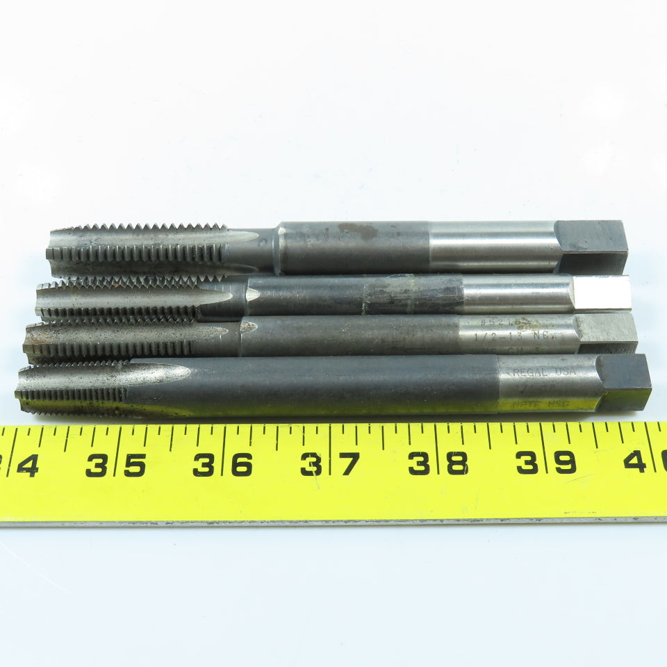 1/2"-13 NC, 1/4"-18 NPTF, 5/8"-11 NC Straight Flute Extended Plug Tap 4F Lot/4