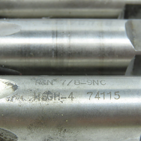 7/8"-9 NC Straight Flute Plug & Taper Tap 4F Lot of 3