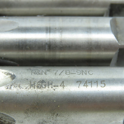 7/8"-9 NC Straight Flute Plug & Taper Tap 4F Lot of 3