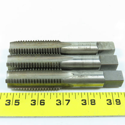7/8"-9 NC Straight Flute Plug & Taper Tap 4F Lot of 3