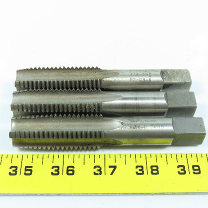7/8"-9 NC Straight Flute Plug & Taper Tap 4F Lot of 3