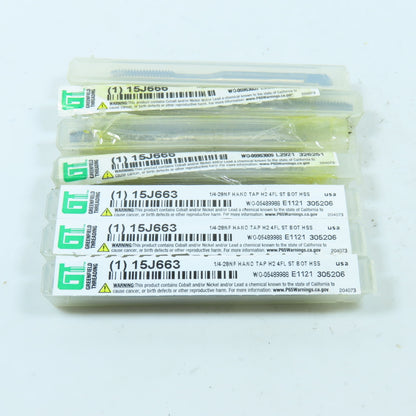Greenfield Threading 1/4"-28 HSS Straight Flute Bottoming Tap 4F USA Lot of 7