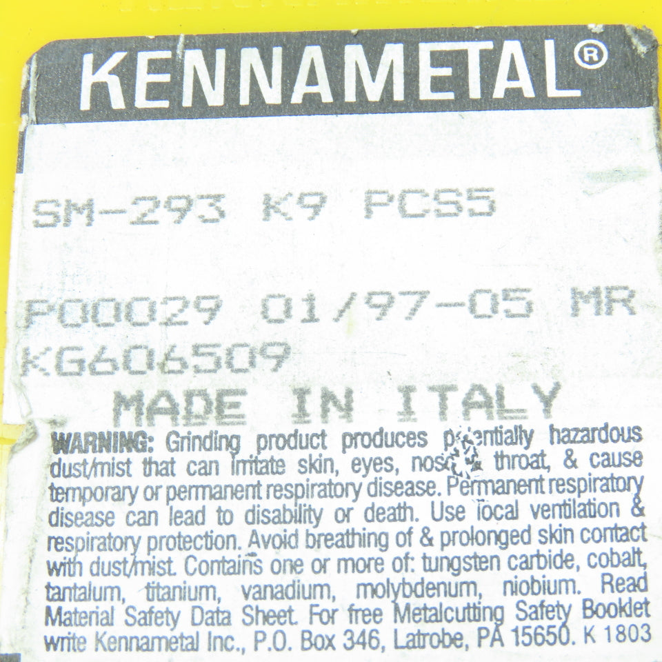 Kennametal SM-293 K9 Indexable Carbide Insert USA Lot of 20
