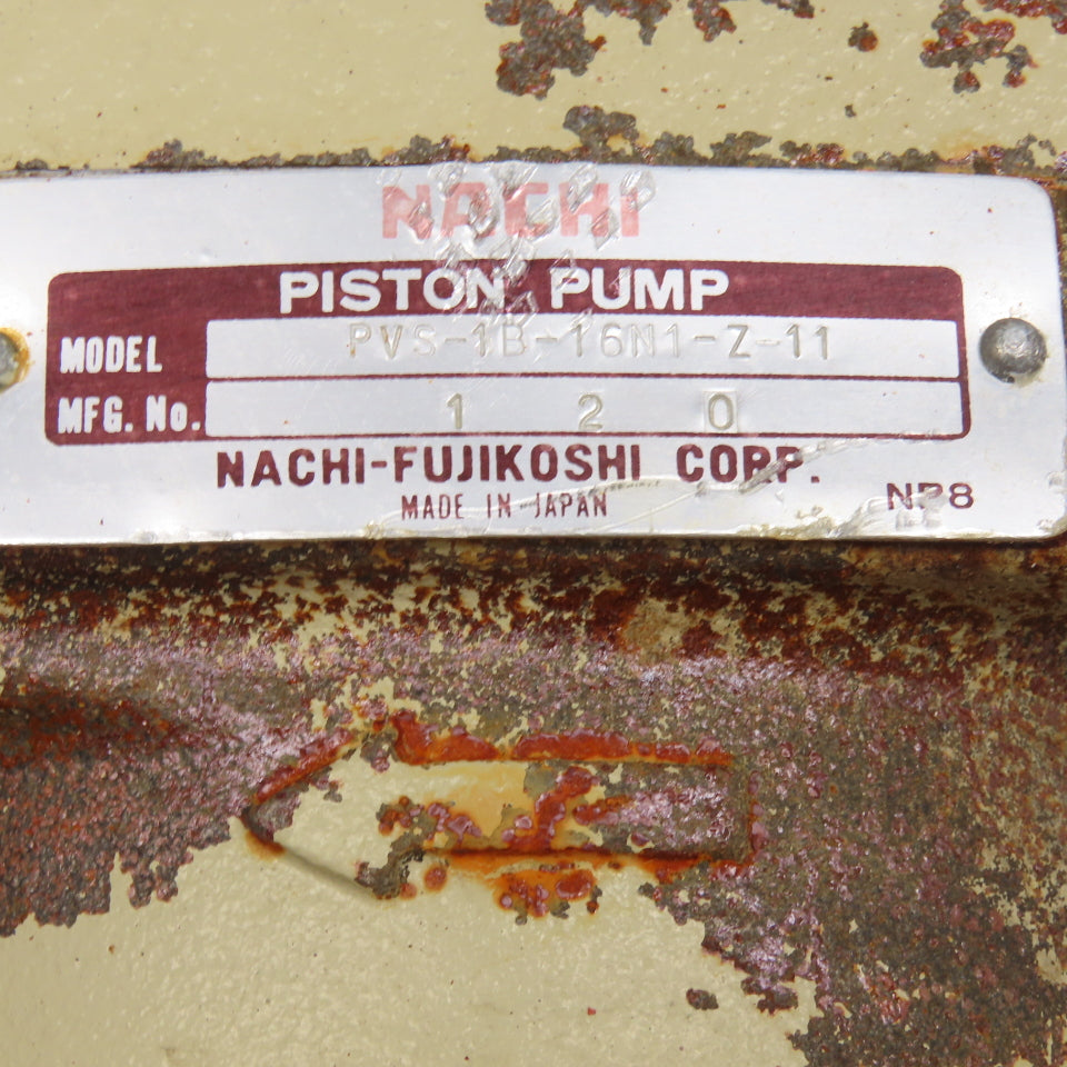Nachi PVS-1B-16N1-Z-11 Hydraulic Piston Pump 3/4" Shaft 3/4" x 1/2'" NPT Ports
