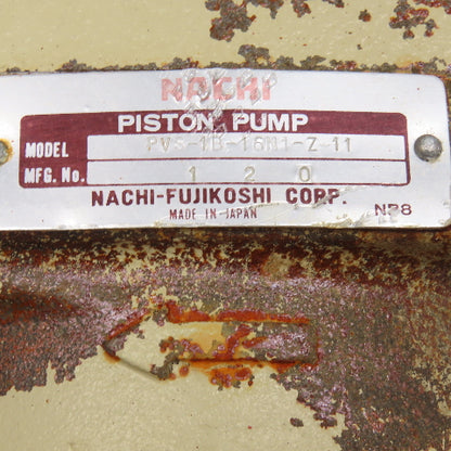 Nachi PVS-1B-16N1-Z-11 Hydraulic Piston Pump 3/4" Shaft 3/4" x 1/2'" NPT Ports