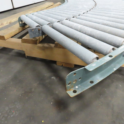Hytrol 90° Curve Gravity Roller Conveyor Section 21-3/4" BF 65" Long
