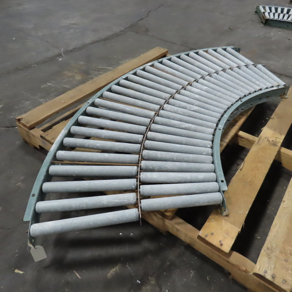 Hytrol 90° Curve Gravity Roller Conveyor Section 21-3/4" BF 65" Long