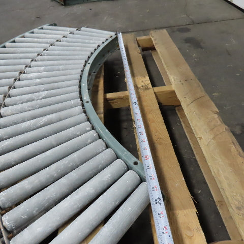 Hytrol 90° Curve Gravity Roller Conveyor Section 21-3/4" BF 65" Long