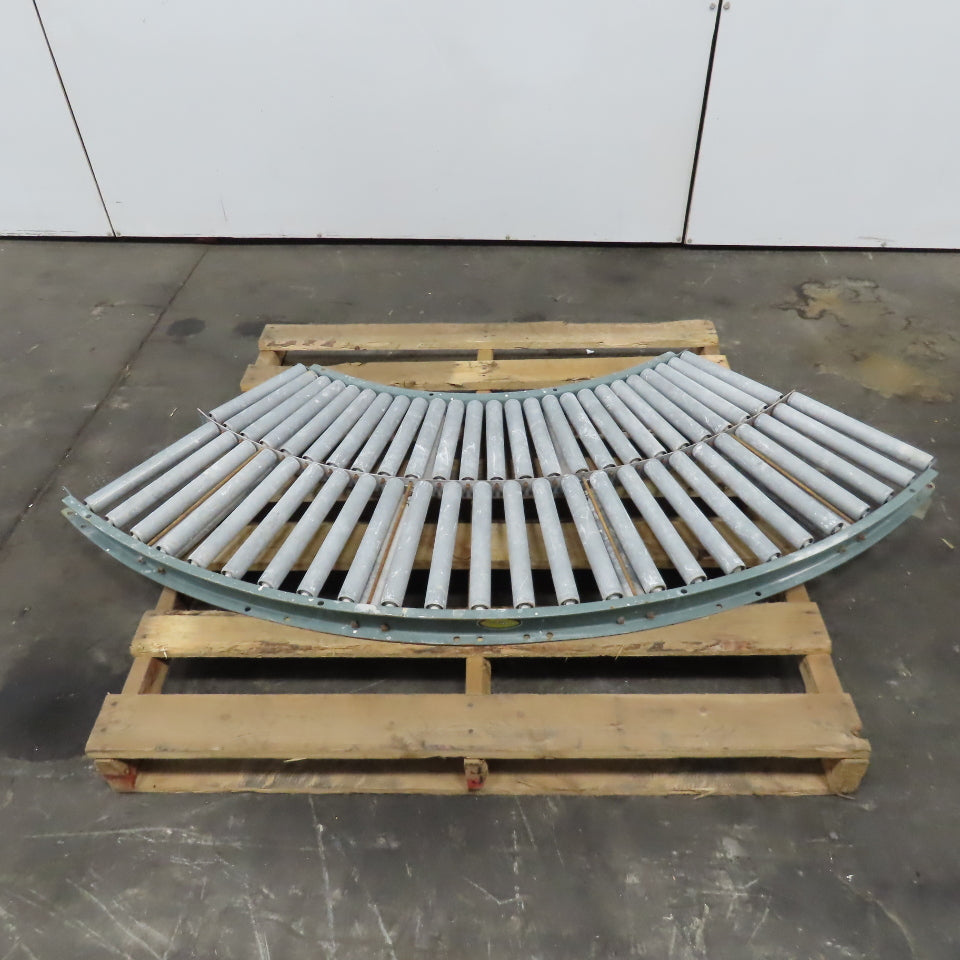 Hytrol 90° Curve Gravity Roller Conveyor Section 21-3/4" BF 65" Long