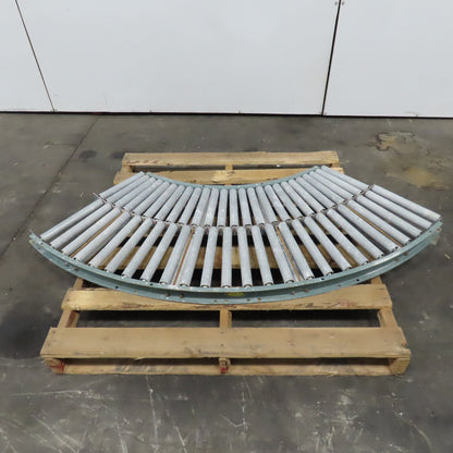 Hytrol 90° Curve Gravity Roller Conveyor Section 21-3/4" BF 65" Long