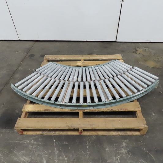 Hytrol 90° Curve Gravity Roller Conveyor Section 21-3/4" BF 65" Long