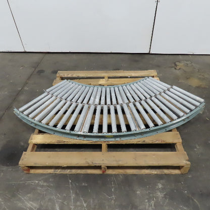 Hytrol 90° Curve Gravity Roller Conveyor Section 21-3/4" BF 65" Long