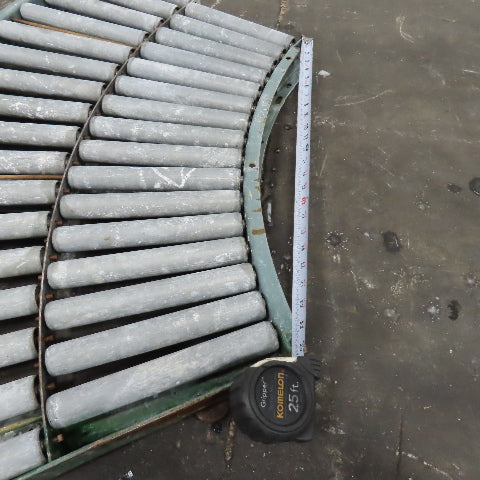 45° Curve Gravity Roller Conveyor Section 21-3/4" BF 47" Long