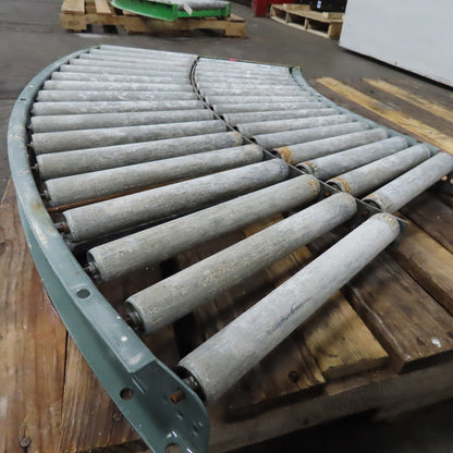 45° Curve Gravity Roller Conveyor Section 21-3/4" BF 47" Long