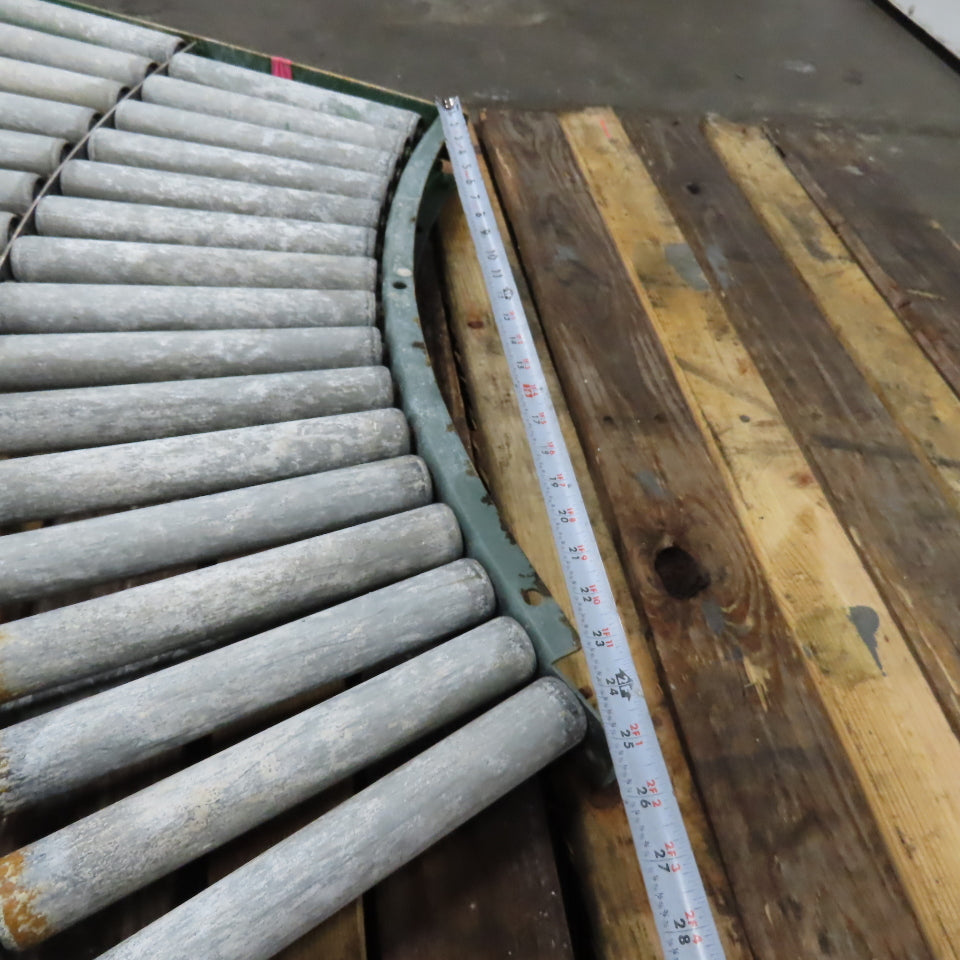 45° Curve Gravity Roller Conveyor Section 21-3/4" BF 47" Long