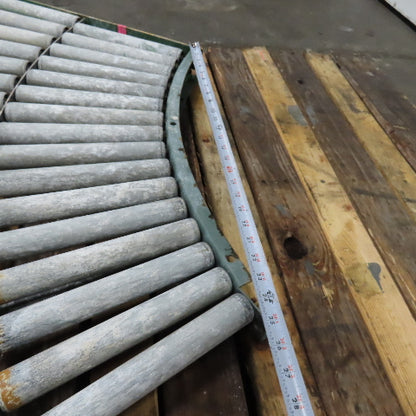 45° Curve Gravity Roller Conveyor Section 21-3/4" BF 47" Long