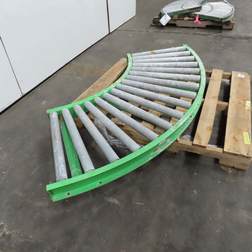 90° Curve Gravity Roller Conveyor Section 22" BF 76" Long