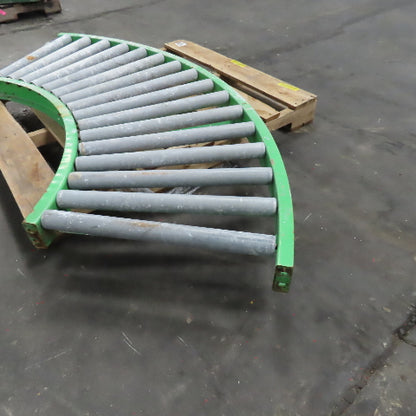 90° Curve Gravity Roller Conveyor Section 22" BF 76" Long