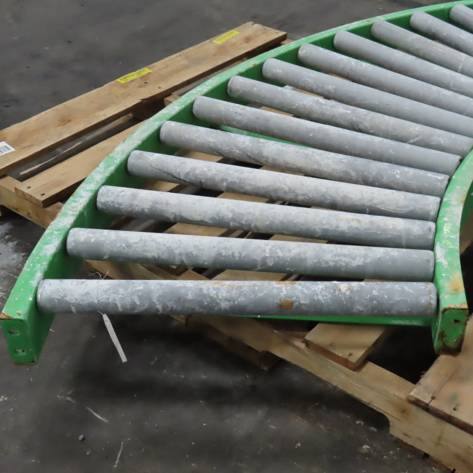 90° Curve Gravity Roller Conveyor Section 22" BF 76" Long